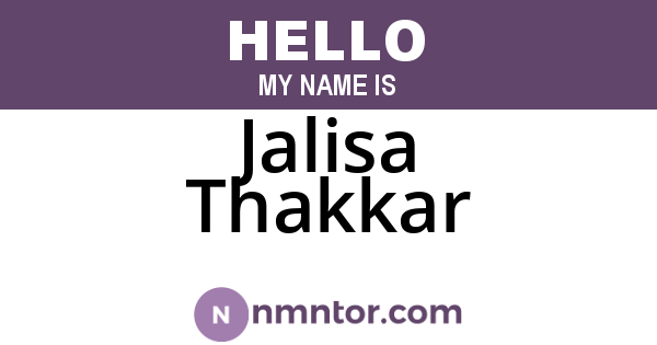 Jalisa Thakkar