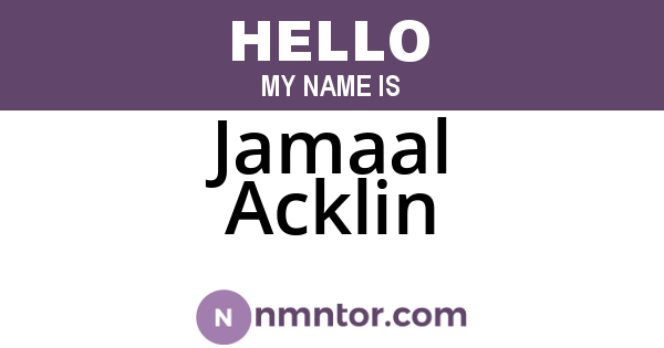 Jamaal Acklin