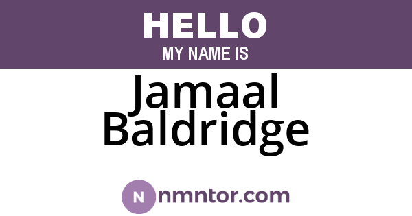 Jamaal Baldridge