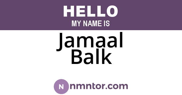 Jamaal Balk