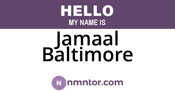 Jamaal Baltimore