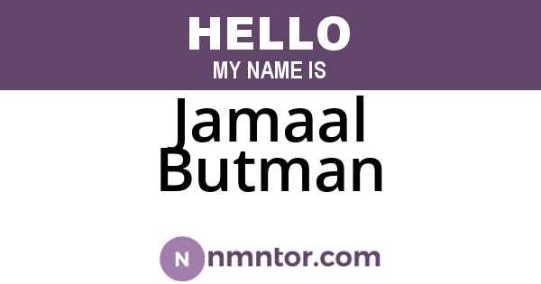 Jamaal Butman