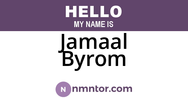 Jamaal Byrom