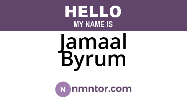 Jamaal Byrum