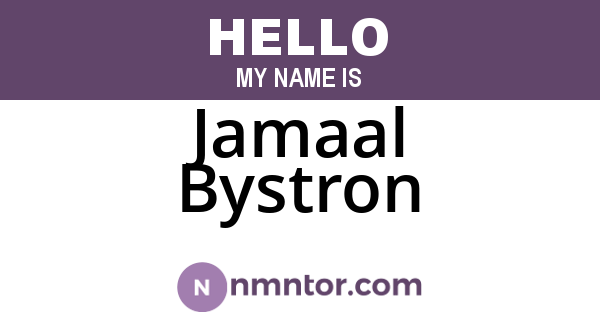 Jamaal Bystron