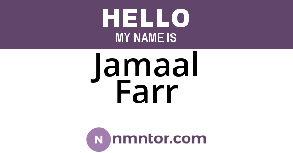 Jamaal Farr