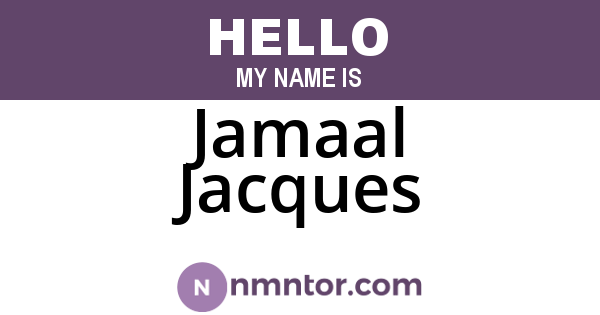 Jamaal Jacques
