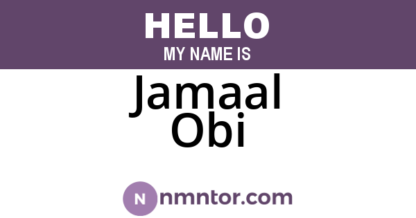 Jamaal Obi