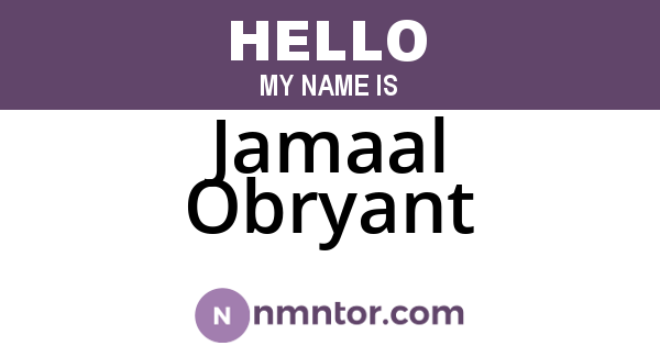 Jamaal Obryant