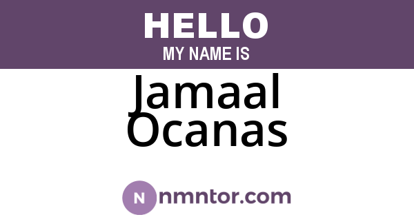 Jamaal Ocanas