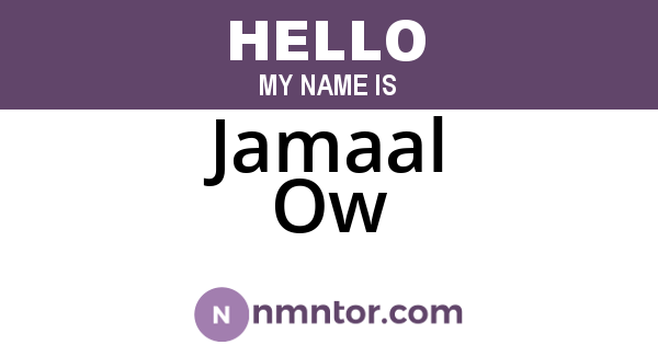 Jamaal Ow