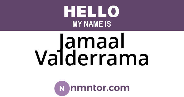 Jamaal Valderrama