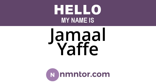 Jamaal Yaffe