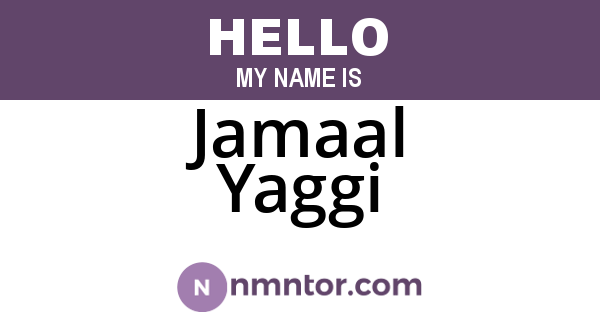 Jamaal Yaggi