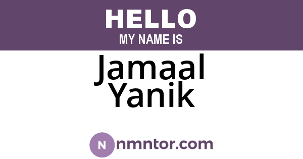 Jamaal Yanik