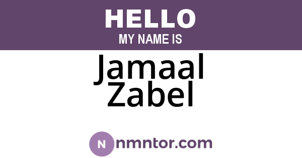 Jamaal Zabel