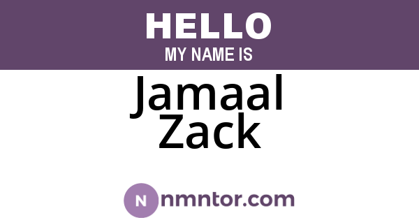 Jamaal Zack