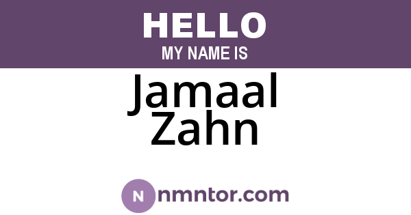 Jamaal Zahn