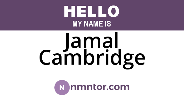 Jamal Cambridge