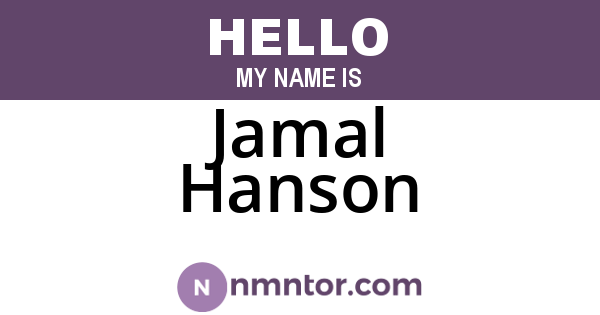 Jamal Hanson