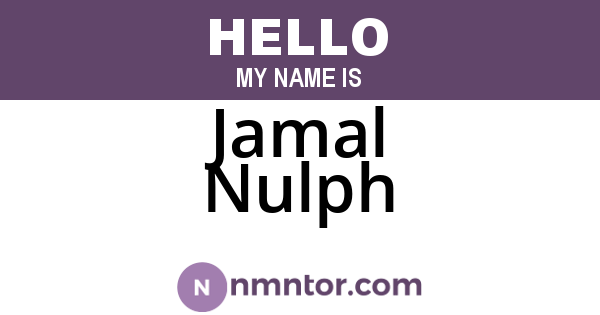 Jamal Nulph