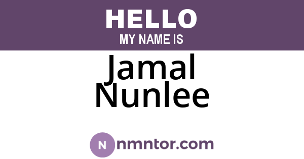 Jamal Nunlee
