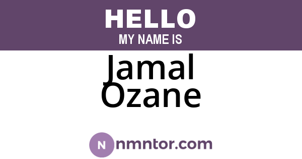 Jamal Ozane