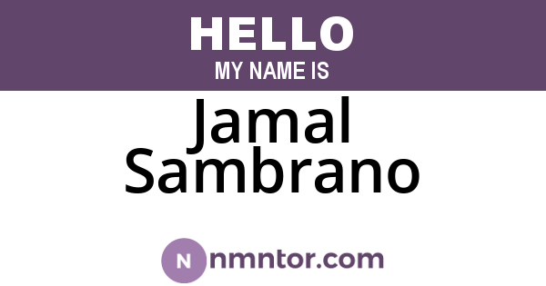 Jamal Sambrano