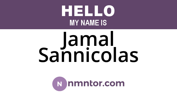 Jamal Sannicolas