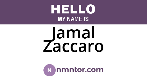 Jamal Zaccaro
