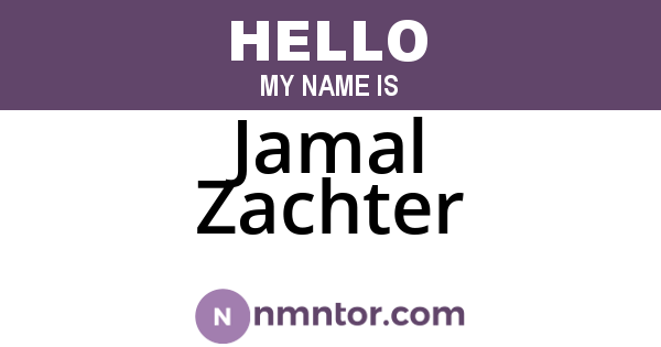 Jamal Zachter