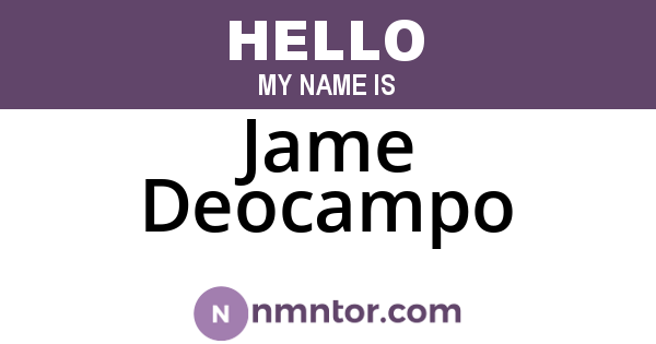 Jame Deocampo