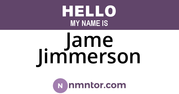 Jame Jimmerson