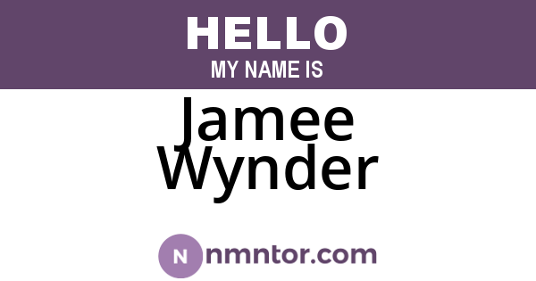 Jamee Wynder