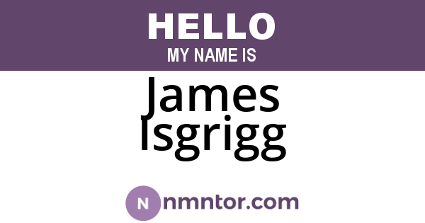James Isgrigg