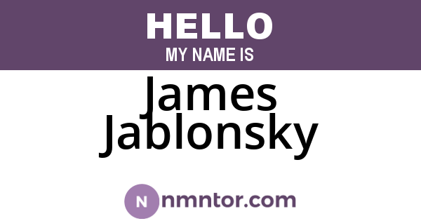 James Jablonsky