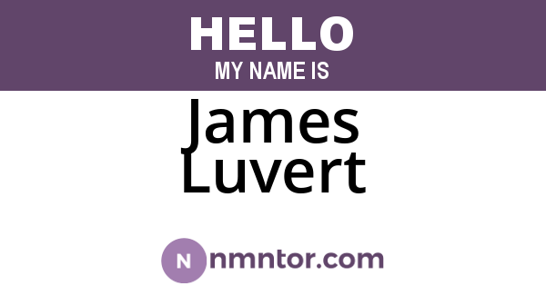 James Luvert