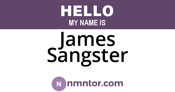 James Sangster