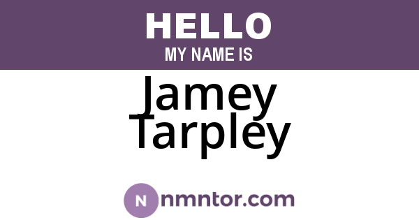 Jamey Tarpley