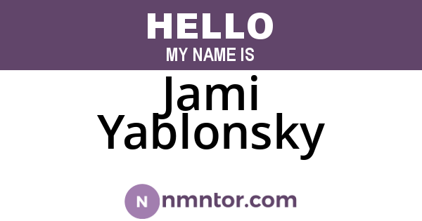 Jami Yablonsky