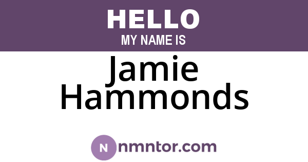 Jamie Hammonds