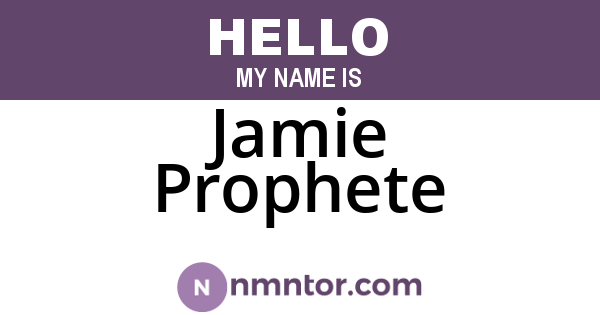 Jamie Prophete