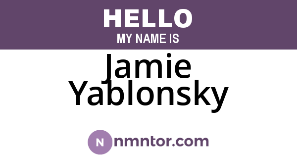 Jamie Yablonsky