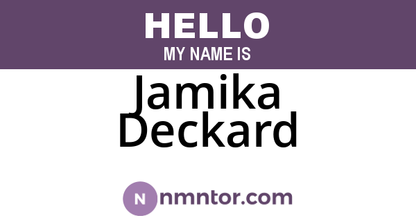 Jamika Deckard