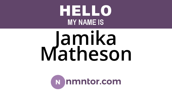 Jamika Matheson