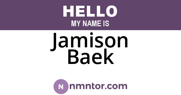 Jamison Baek