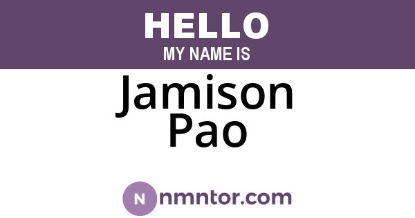 Jamison Pao