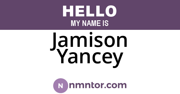 Jamison Yancey