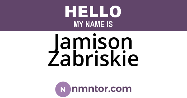 Jamison Zabriskie