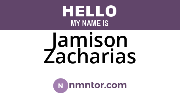 Jamison Zacharias